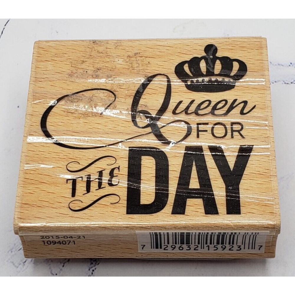 Queen For The Day Hampton Art Studio G Janet Dunn Wood Mounted Rubber Stamp